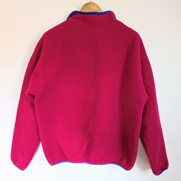 VTG Columbia Fleece Half Zip Pullover Jacket Pink Magenta Blue Size XL USA Made - Picture 2 of 5